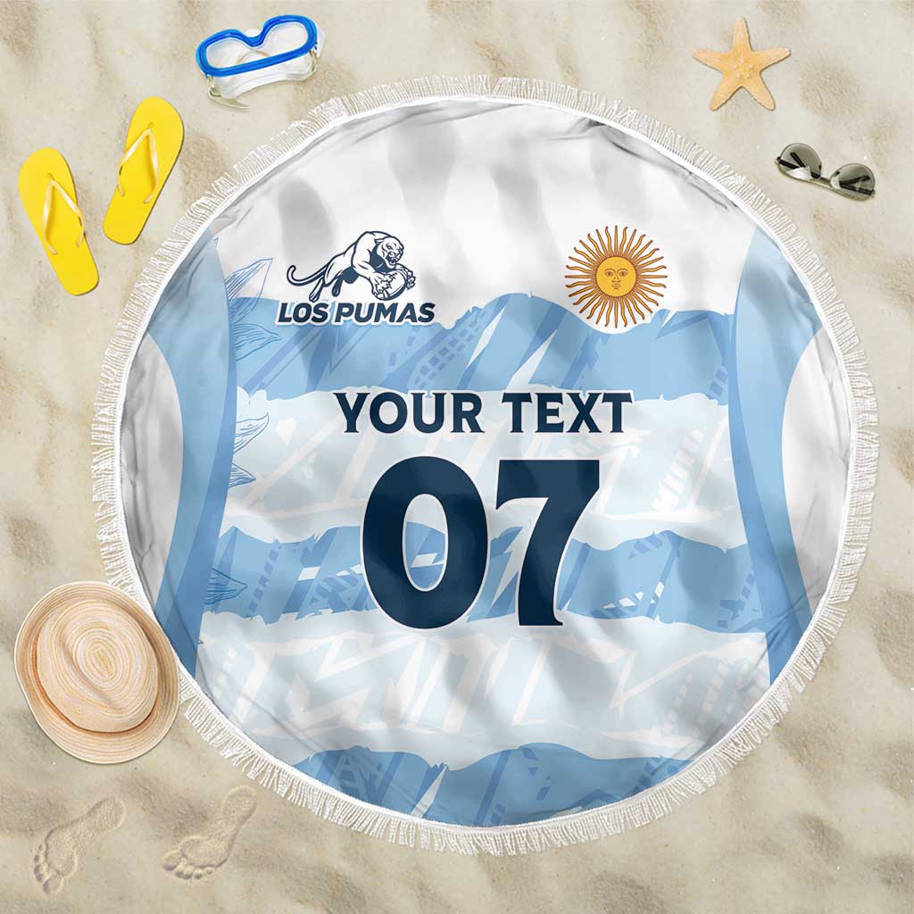 Argentina Rugby Los Pumas Custom Beach Blanket Traditional Colors - Wonder Print Shop