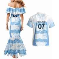 Argentina Rugby Los Pumas Custom Couples Matching Mermaid Dress and Hawaiian Shirt Traditional Colors - Wonder Print Shop