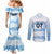Argentina Rugby Los Pumas Custom Couples Matching Mermaid Dress and Long Sleeve Button Shirt Traditional Colors - Wonder Print Shop