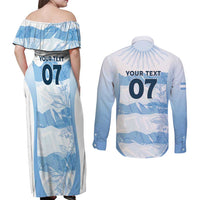 Argentina Rugby Los Pumas Custom Couples Matching Off Shoulder Maxi Dress and Long Sleeve Button Shirt Traditional Colors - Wonder Print Shop