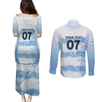 Argentina Rugby Los Pumas Custom Couples Matching Puletasi and Long Sleeve Button Shirt Traditional Colors - Wonder Print Shop