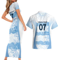 Argentina Rugby Los Pumas Custom Couples Matching Short Sleeve Bodycon Dress and Hawaiian Shirt Traditional Colors - Wonder Print Shop