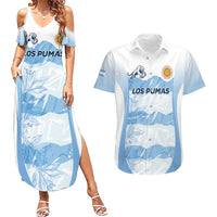 Argentina Rugby Los Pumas Custom Couples Matching Summer Maxi Dress and Hawaiian Shirt Traditional Colors - Wonder Print Shop