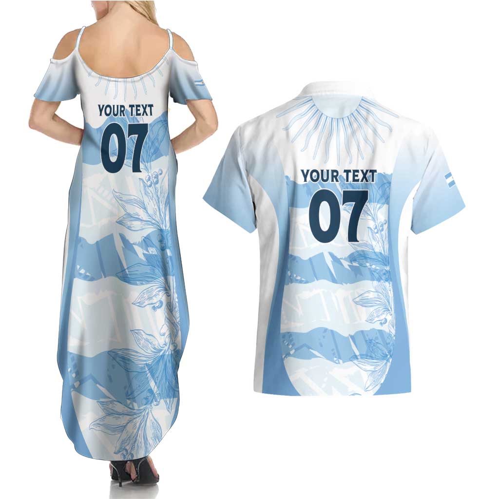 Argentina Rugby Los Pumas Custom Couples Matching Summer Maxi Dress and Hawaiian Shirt Traditional Colors - Wonder Print Shop