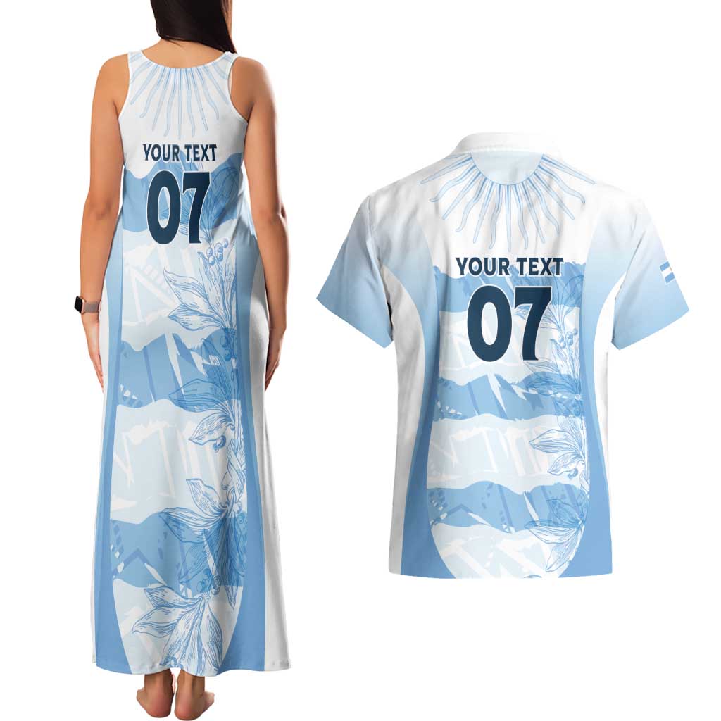 Argentina Rugby Los Pumas Custom Couples Matching Tank Maxi Dress and Hawaiian Shirt Traditional Colors - Wonder Print Shop