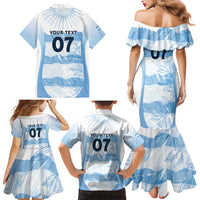 Argentina Rugby Los Pumas Custom Family Matching Mermaid Dress and Hawaiian Shirt Traditional Colors - Wonder Print Shop