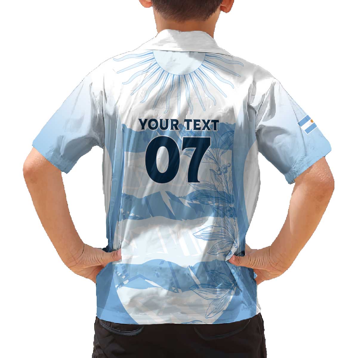 Argentina Rugby Los Pumas Custom Family Matching Off The Shoulder Long Sleeve Dress and Hawaiian Shirt Traditional Colors - Wonder Print Shop