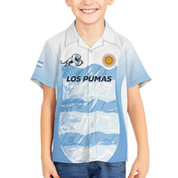 Argentina Rugby Los Pumas Custom Family Matching Off The Shoulder Long Sleeve Dress and Hawaiian Shirt Traditional Colors - Wonder Print Shop