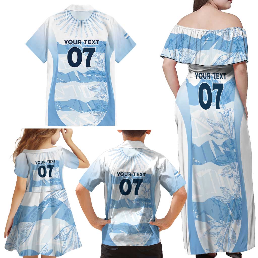 Argentina Rugby Los Pumas Custom Family Matching Off Shoulder Maxi Dress and Hawaiian Shirt Traditional Colors - Wonder Print Shop