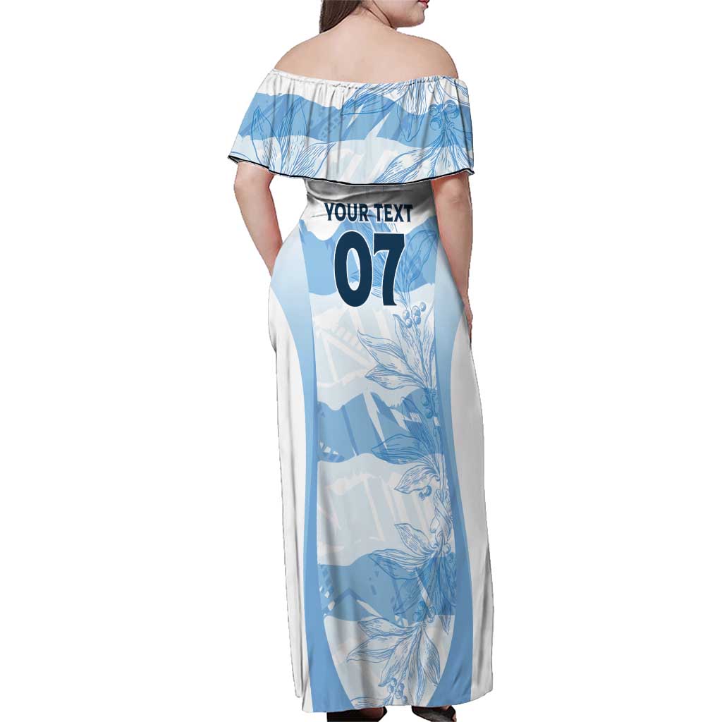 Argentina Rugby Los Pumas Custom Family Matching Off Shoulder Maxi Dress and Hawaiian Shirt Traditional Colors - Wonder Print Shop