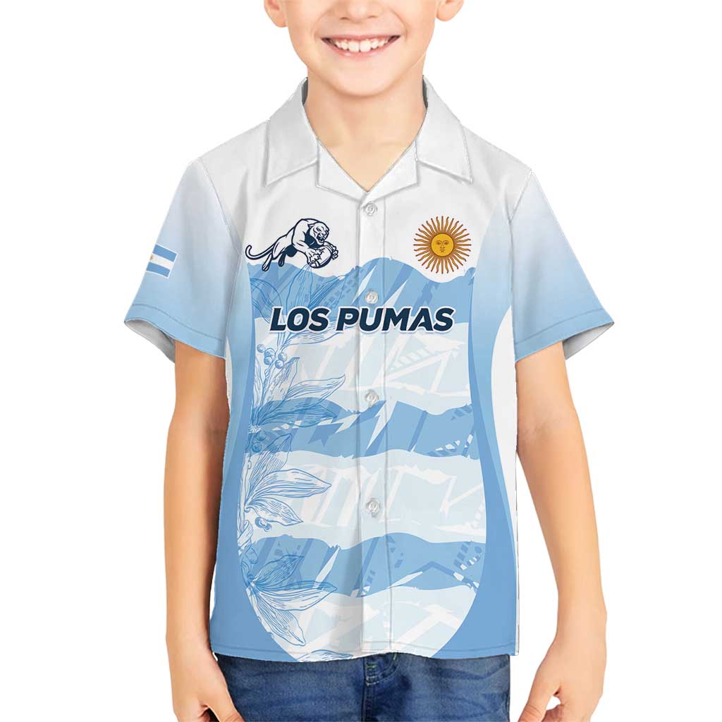 Argentina Rugby Los Pumas Custom Family Matching Off Shoulder Maxi Dress and Hawaiian Shirt Traditional Colors - Wonder Print Shop