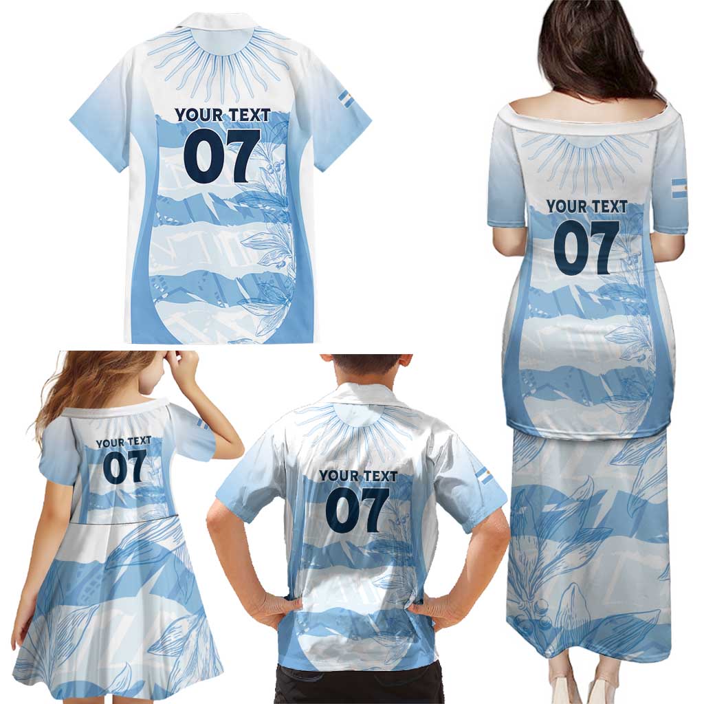 Argentina Rugby Los Pumas Custom Family Matching Puletasi and Hawaiian Shirt Traditional Colors - Wonder Print Shop