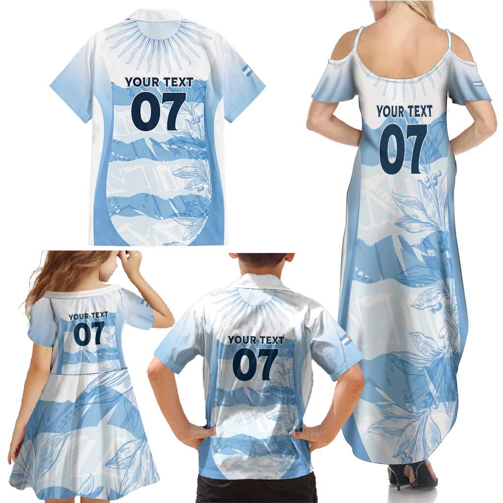 Argentina Rugby Los Pumas Custom Family Matching Summer Maxi Dress and Hawaiian Shirt Traditional Colors - Wonder Print Shop