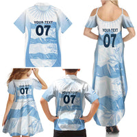 Argentina Rugby Los Pumas Custom Family Matching Summer Maxi Dress and Hawaiian Shirt Traditional Colors - Wonder Print Shop