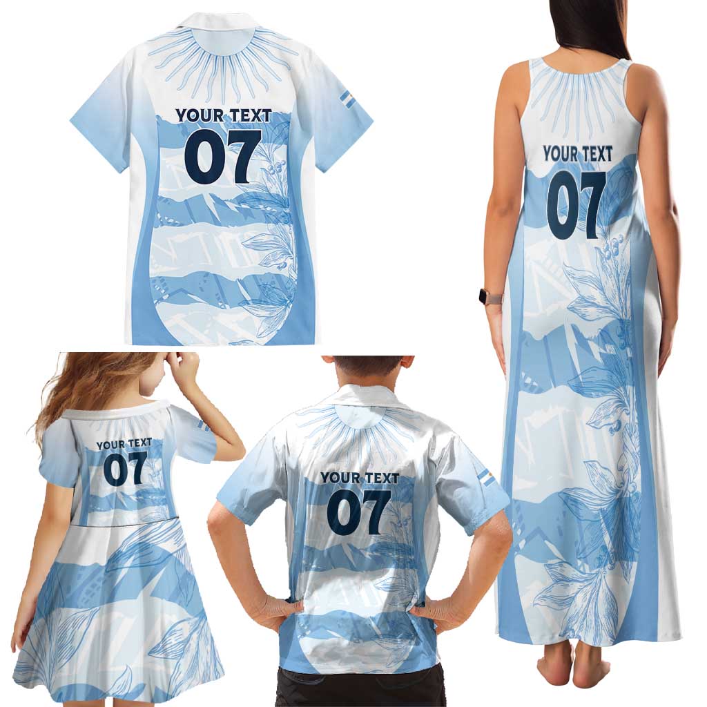 Argentina Rugby Los Pumas Custom Family Matching Tank Maxi Dress and Hawaiian Shirt Traditional Colors - Wonder Print Shop