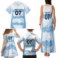 Argentina Rugby Los Pumas Custom Family Matching Tank Maxi Dress and Hawaiian Shirt Traditional Colors - Wonder Print Shop