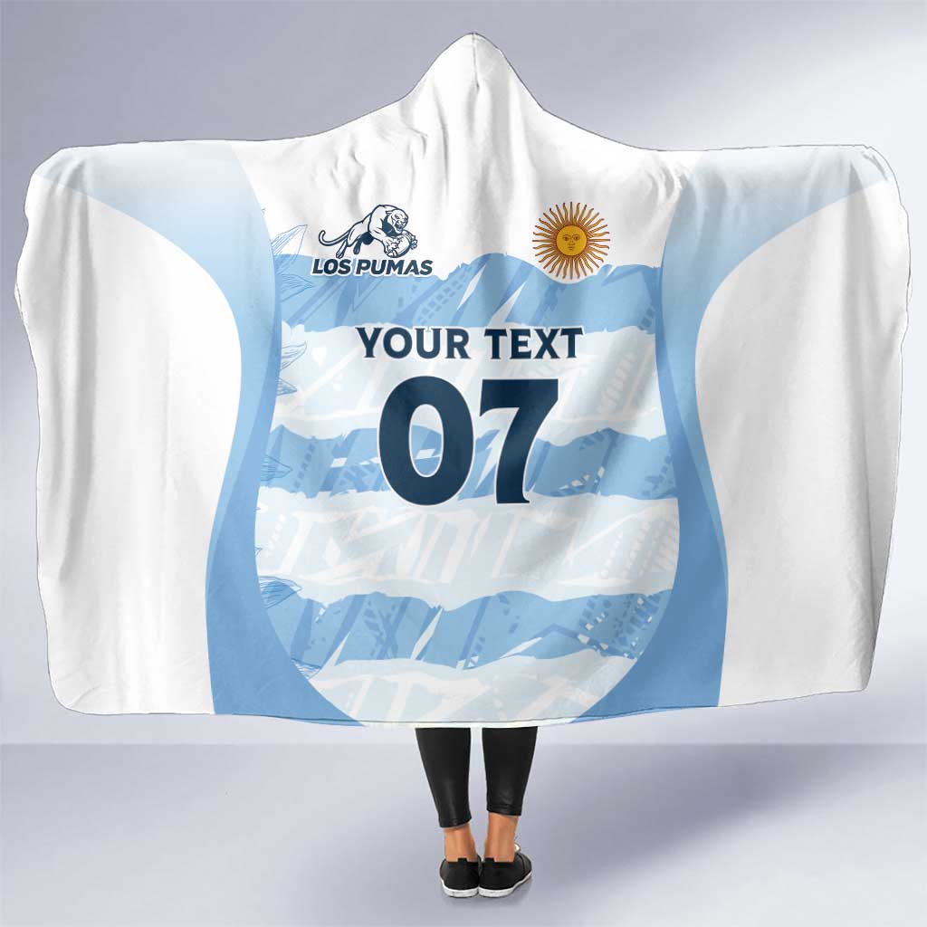 Argentina Rugby Los Pumas Custom Hooded Blanket Traditional Colors - Wonder Print Shop