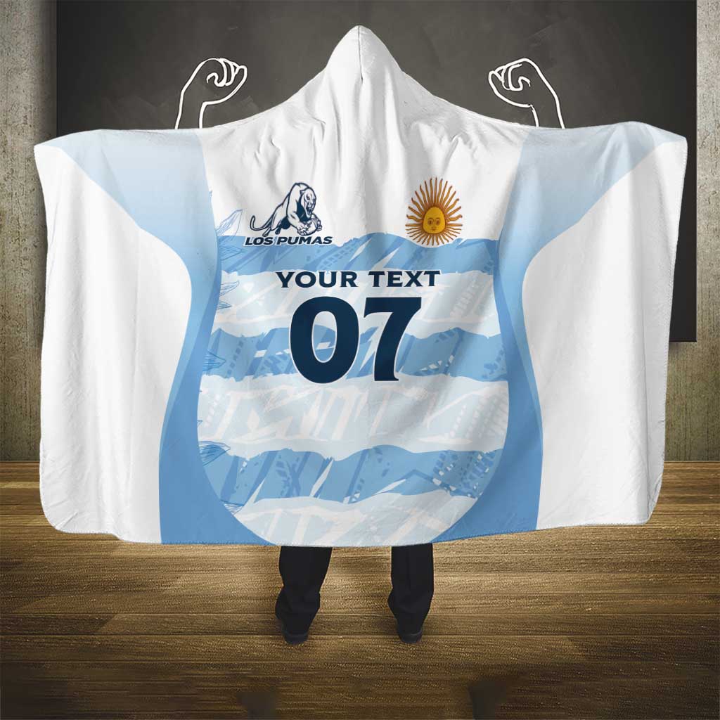 Argentina Rugby Los Pumas Custom Hooded Blanket Traditional Colors - Wonder Print Shop