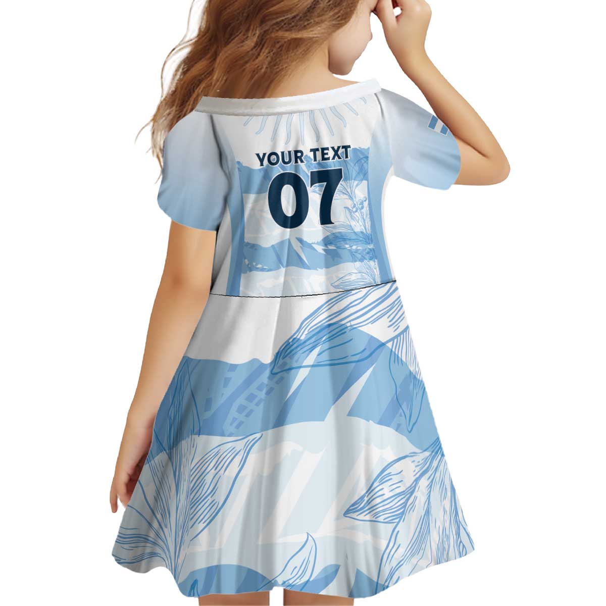 Argentina Rugby Los Pumas Custom Kid Short Sleeve Dress Traditional Colors - Wonder Print Shop