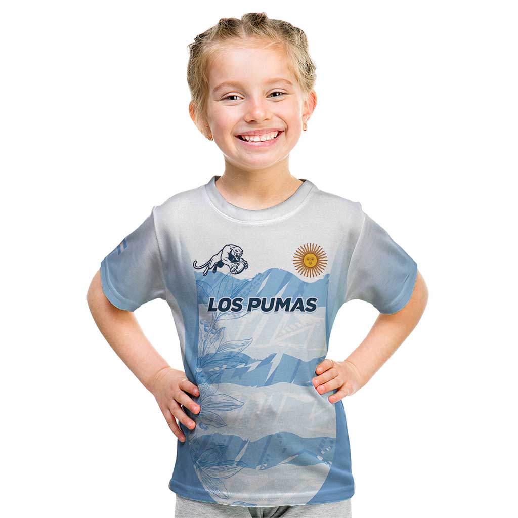 Argentina Rugby Los Pumas Custom Kid T Shirt Traditional Colors - Wonder Print Shop