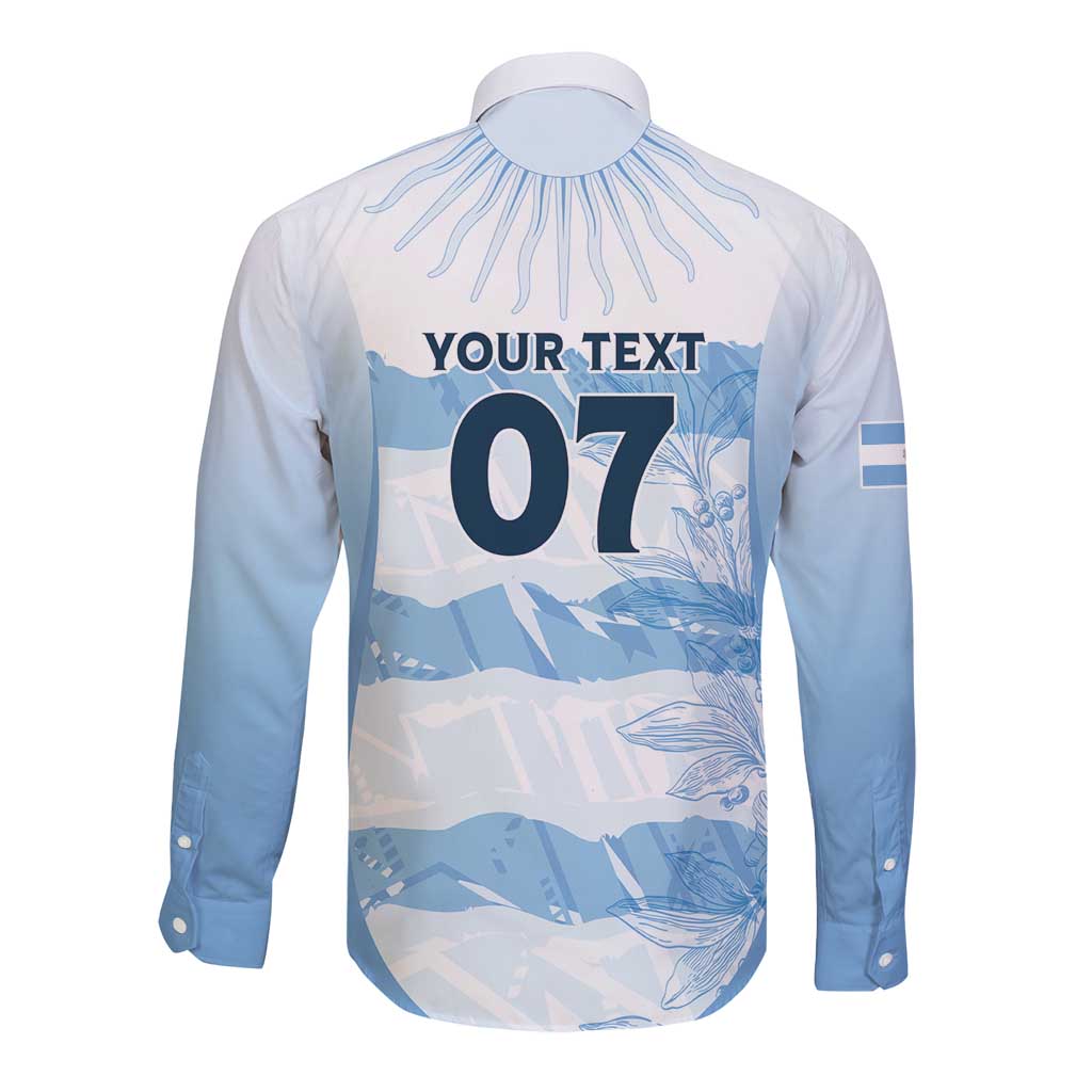 Argentina Rugby Los Pumas Custom Long Sleeve Button Shirt Traditional Colors - Wonder Print Shop