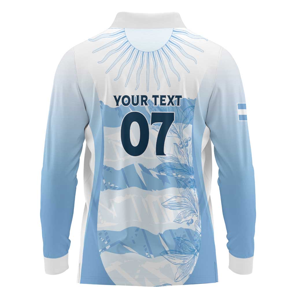 Argentina Rugby Los Pumas Custom Long Sleeve Polo Shirt Traditional Colors - Wonder Print Shop