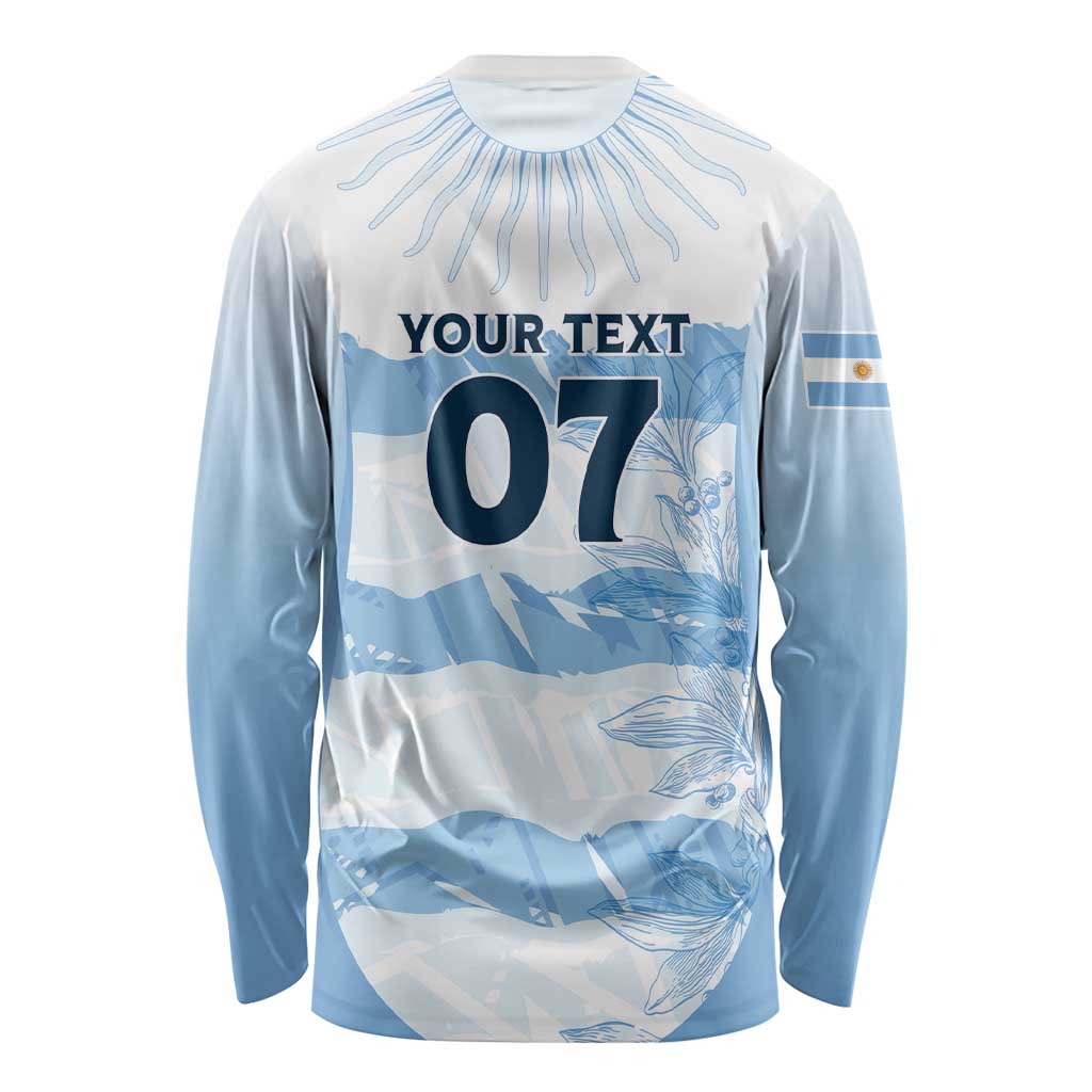 Argentina Rugby Los Pumas Custom Long Sleeve Shirt Traditional Colors - Wonder Print Shop