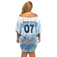 Argentina Rugby Los Pumas Custom Off Shoulder Short Dress Traditional Colors - Wonder Print Shop