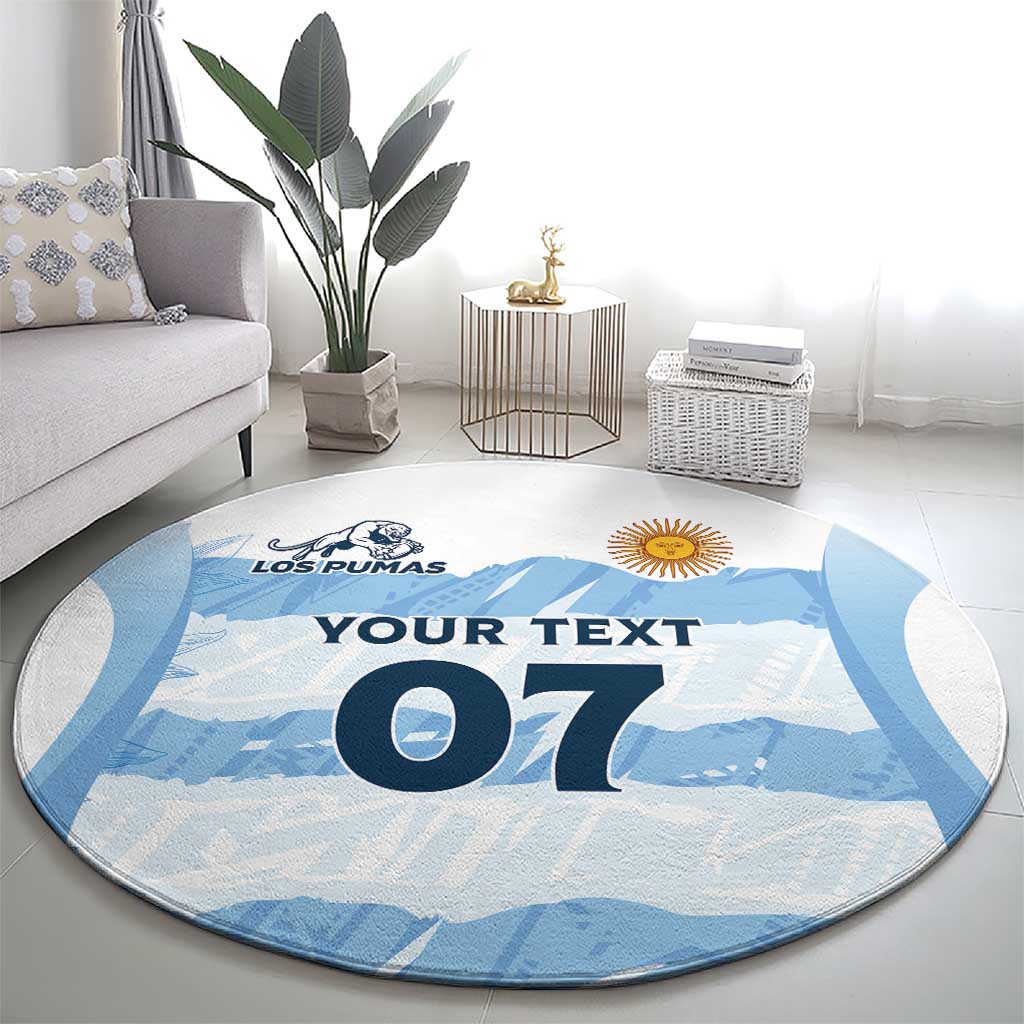 Argentina Rugby Los Pumas Custom Round Carpet Traditional Colors - Wonder Print Shop