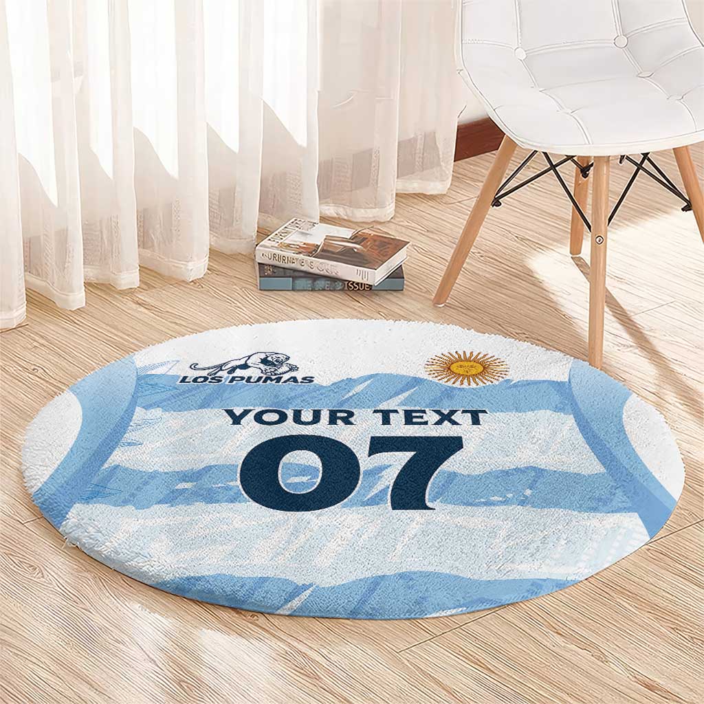 Argentina Rugby Los Pumas Custom Round Carpet Traditional Colors - Wonder Print Shop