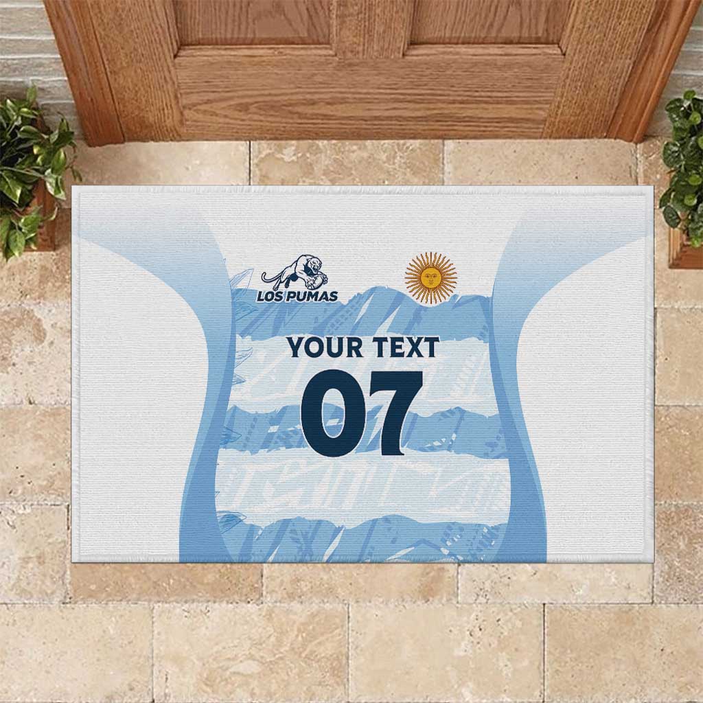Argentina Rugby Los Pumas Custom Rubber Doormat Traditional Colors - Wonder Print Shop