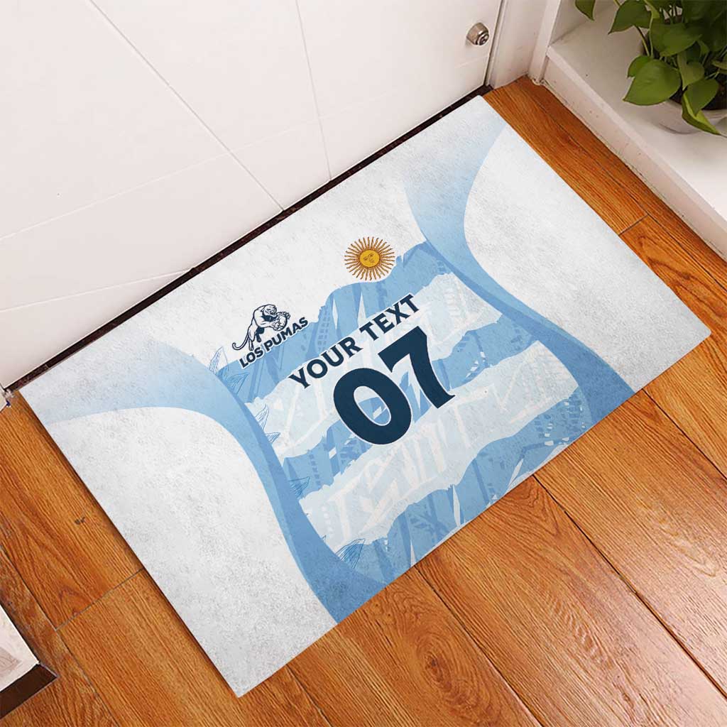Argentina Rugby Los Pumas Custom Rubber Doormat Traditional Colors - Wonder Print Shop