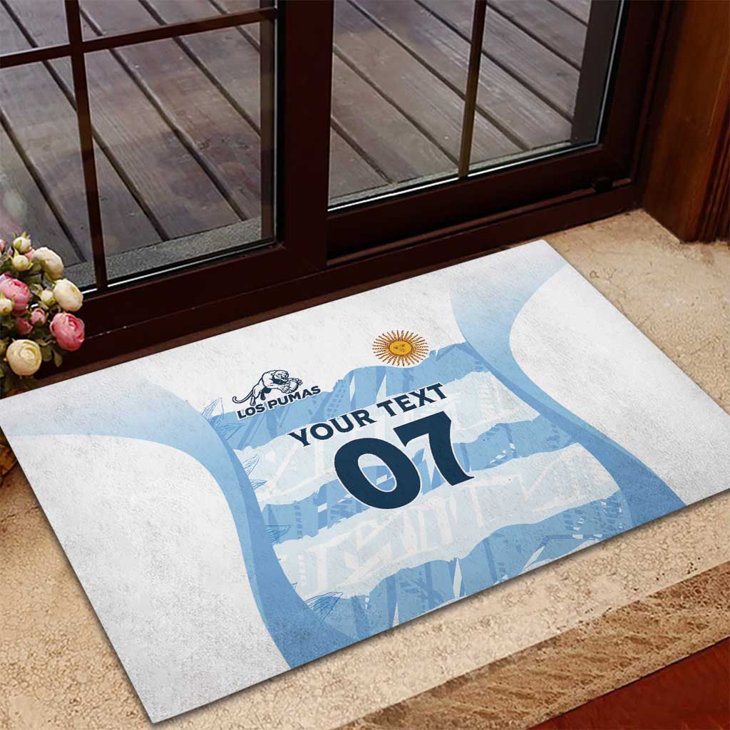 Argentina Rugby Los Pumas Custom Rubber Doormat Traditional Colors - Wonder Print Shop