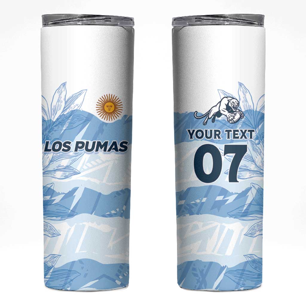 Argentina Rugby Los Pumas Custom Skinny Tumbler Traditional Colors - Wonder Print Shop