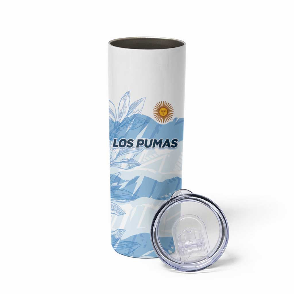 Argentina Rugby Los Pumas Custom Skinny Tumbler Traditional Colors - Wonder Print Shop