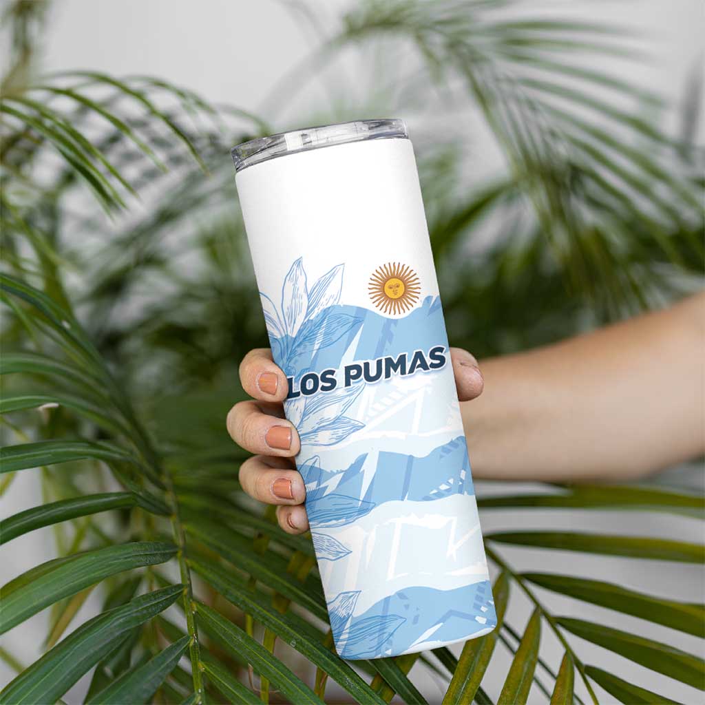 Argentina Rugby Los Pumas Custom Skinny Tumbler Traditional Colors - Wonder Print Shop