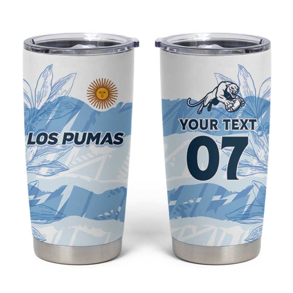 Argentina Rugby Los Pumas Custom Tumbler Cup Traditional Colors - Wonder Print Shop