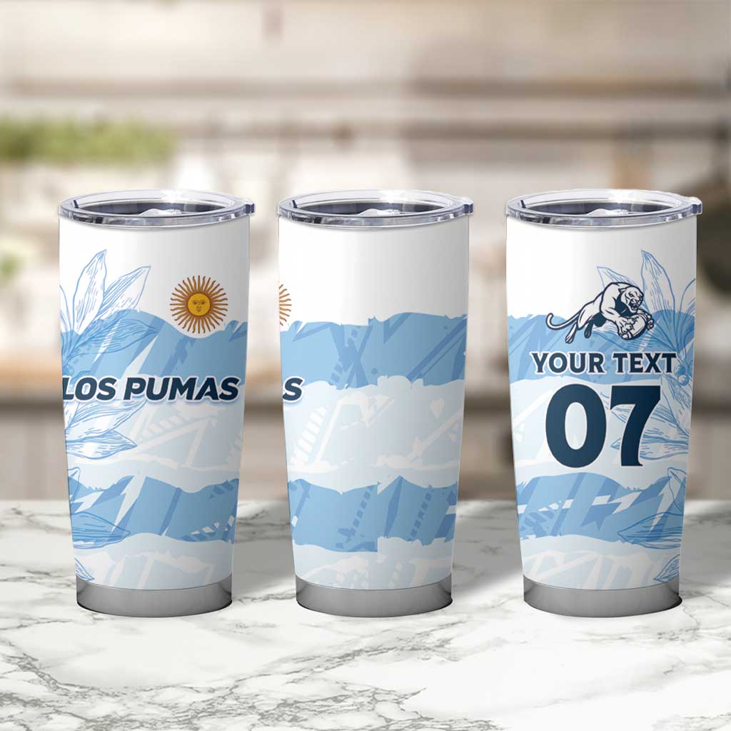 Argentina Rugby Los Pumas Custom Tumbler Cup Traditional Colors - Wonder Print Shop