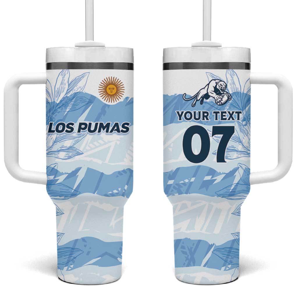 Argentina Rugby Los Pumas Custom Tumbler With Handle Traditional Colors - Wonder Print Shop