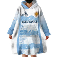 Argentina Rugby Los Pumas Custom Wearable Blanket Hoodie Traditional Colors - Wonder Print Shop