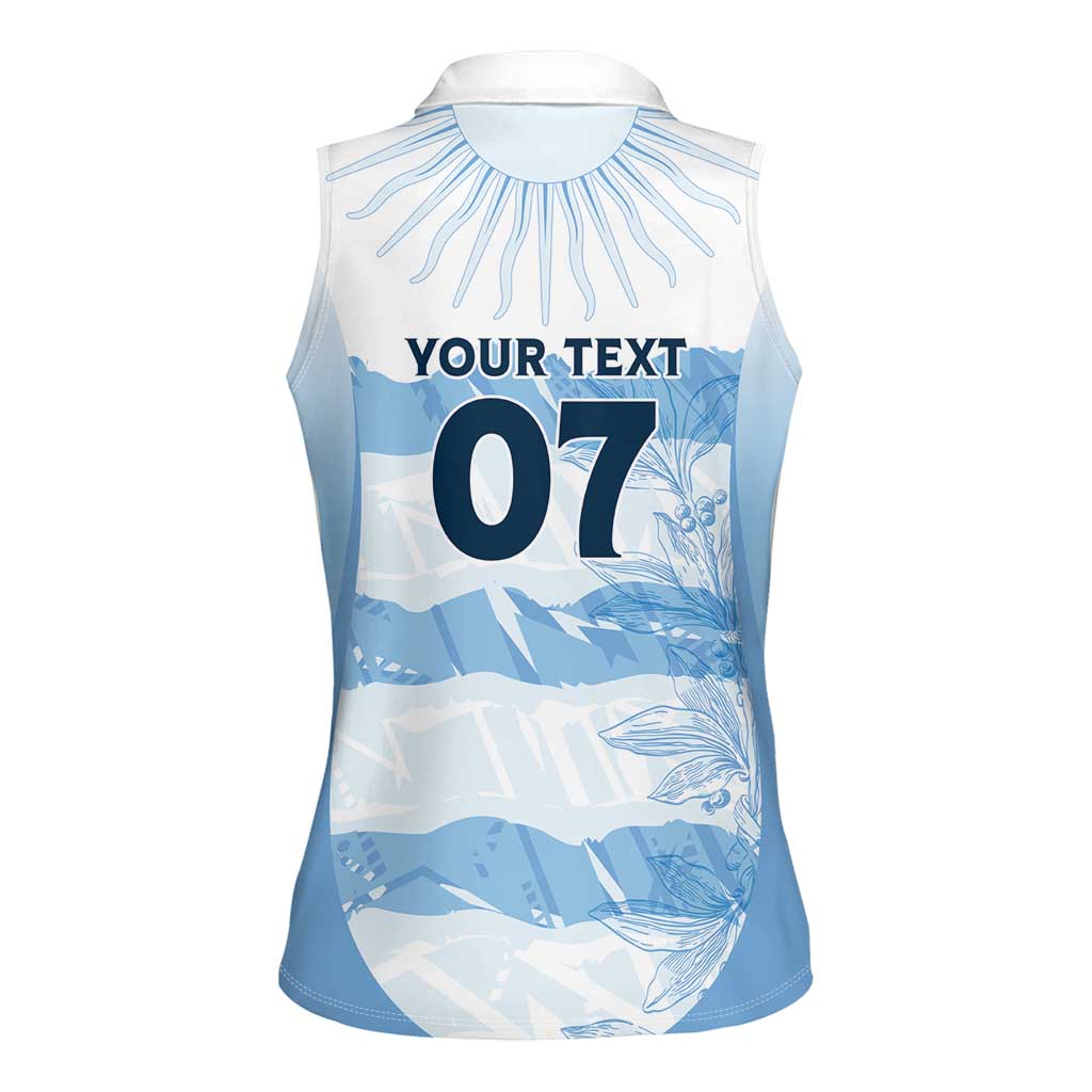 Argentina Rugby Los Pumas Custom Women Sleeveless Polo Shirt Traditional Colors - Wonder Print Shop