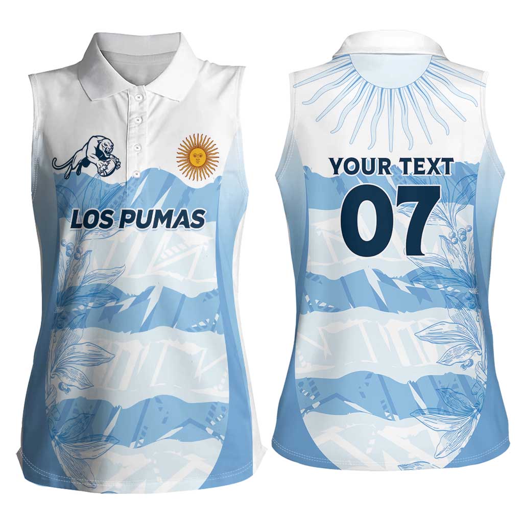 Argentina Rugby Los Pumas Custom Women Sleeveless Polo Shirt Traditional Colors - Wonder Print Shop