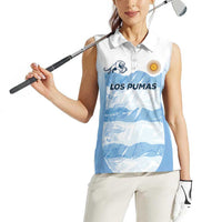 Argentina Rugby Los Pumas Custom Women Sleeveless Polo Shirt Traditional Colors - Wonder Print Shop