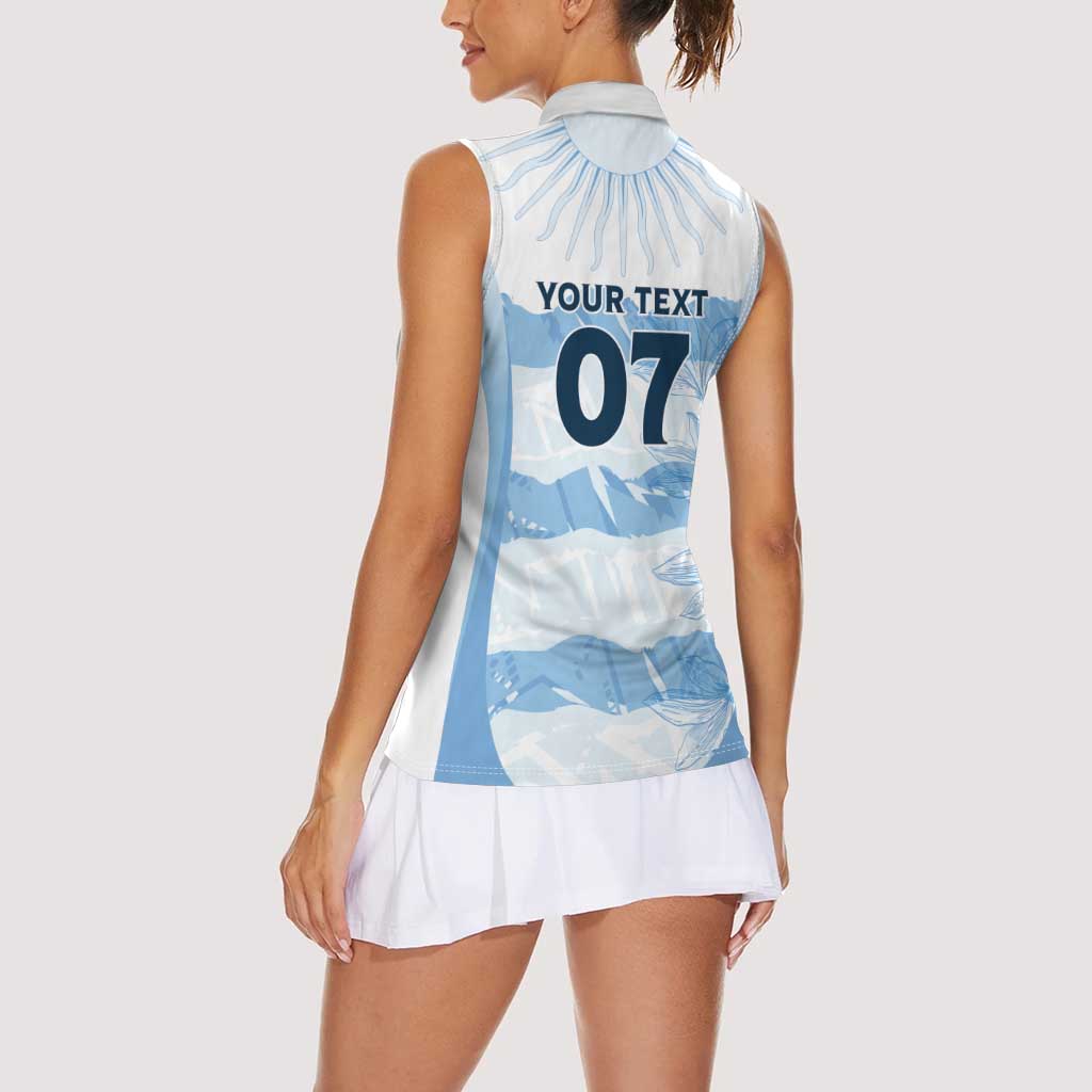Argentina Rugby Los Pumas Custom Women Sleeveless Polo Shirt Traditional Colors - Wonder Print Shop