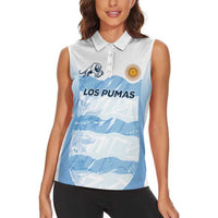 Argentina Rugby Los Pumas Custom Women Sleeveless Polo Shirt Traditional Colors - Wonder Print Shop