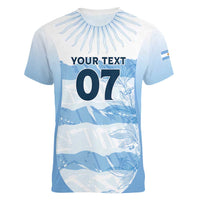 Argentina Rugby Los Pumas Custom Women V-Neck T-Shirt Traditional Colors - Wonder Print Shop