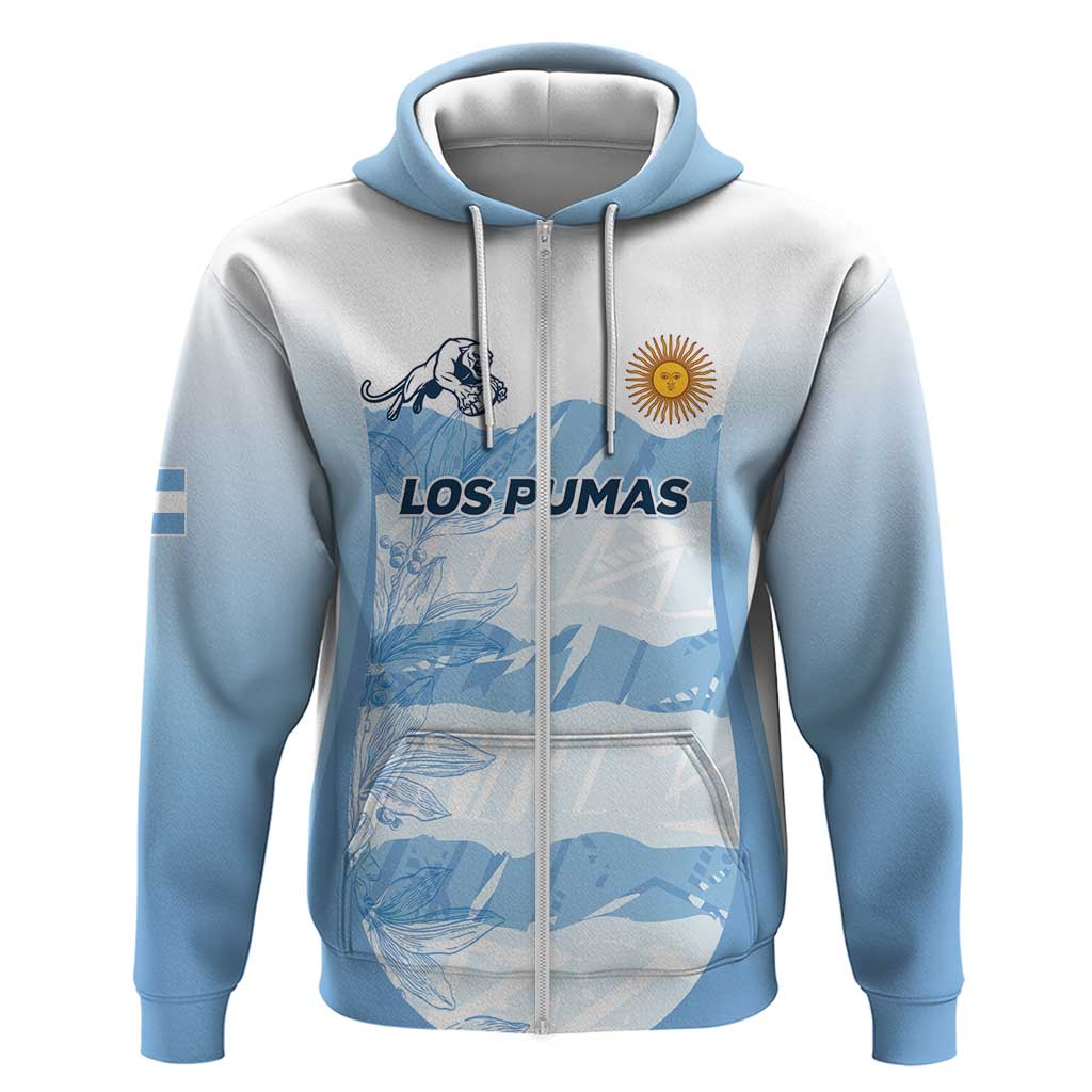 Argentina Rugby Los Pumas Custom Zip Hoodie Traditional Colors - Wonder Print Shop