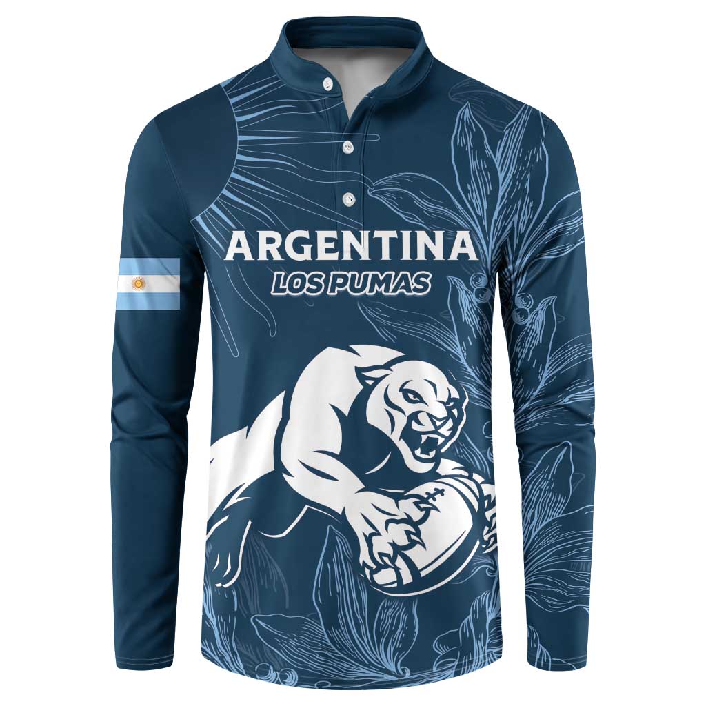 Argentina Rugby Los Pumas Custom Button Sweatshirt Laurel Wreath Inspired - Wonder Print Shop