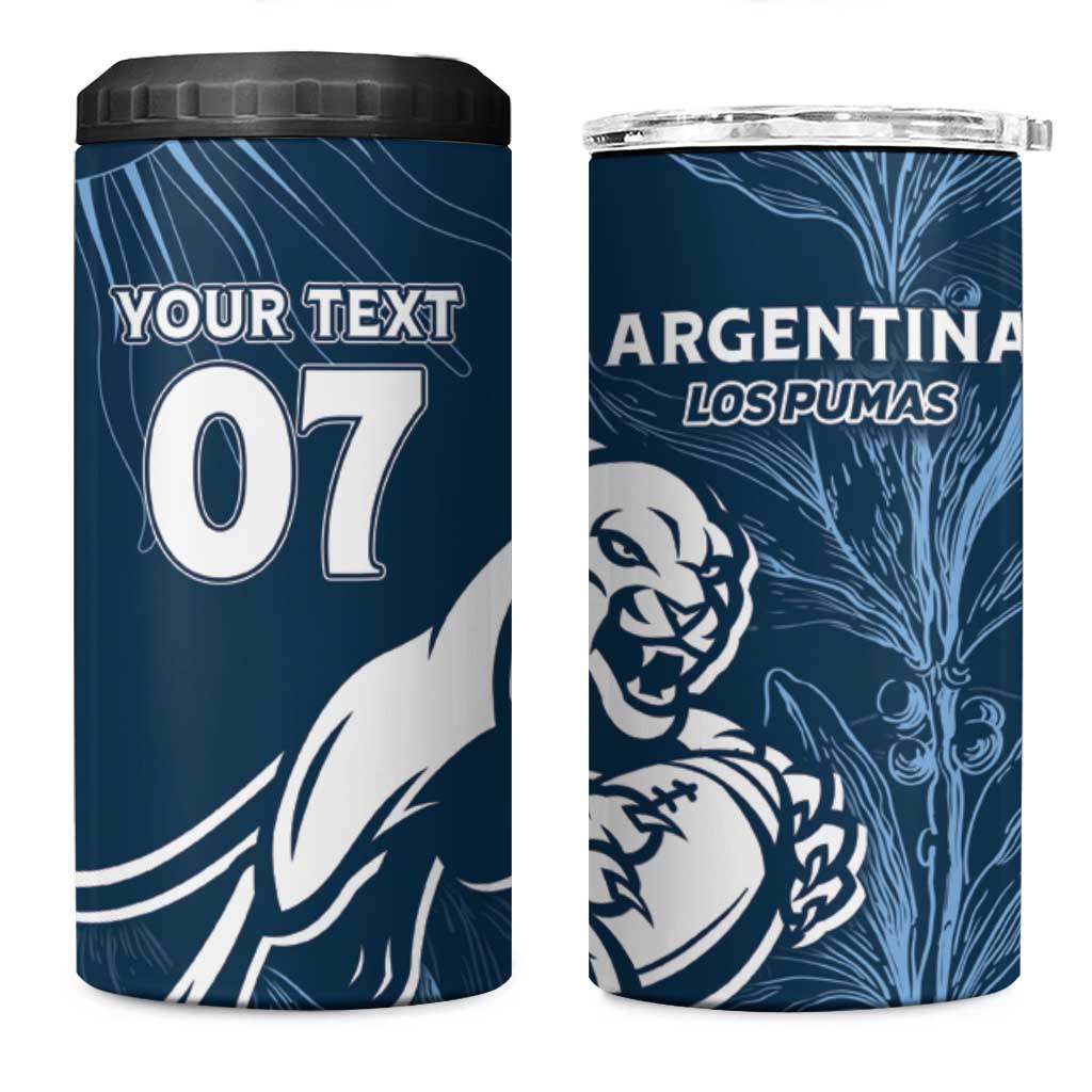 Argentina Rugby Los Pumas Custom 4 in 1 Can Cooler Tumbler Laurel Wreath Inspired - Wonder Print Shop