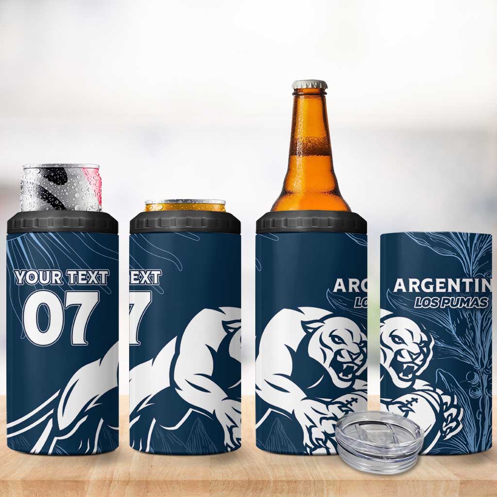 Argentina Rugby Los Pumas Custom 4 in 1 Can Cooler Tumbler Laurel Wreath Inspired - Wonder Print Shop